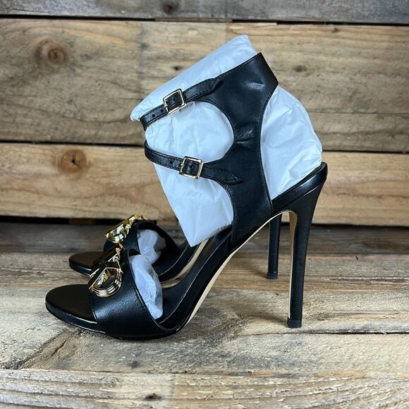 Michael Michael Kors Parker Heeled Sandal - Black Leather - 6 - NWOB - Picture 1 of 9